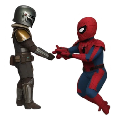 spider man Slapping Mando in the Mandalorian sticker