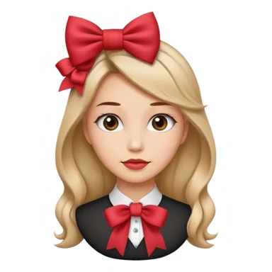 women with neckBow, different hair style. sticker