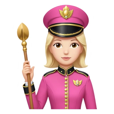 Parade Marchers, drum major, pink uniform female sticker