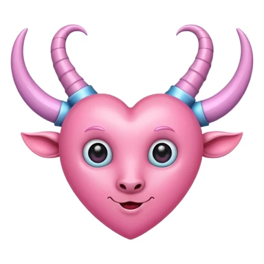 a plain pink heart with horns on it sticker