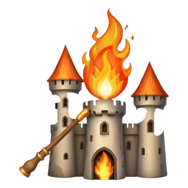 A flaming torch like you'd see in a medieval castle sticker