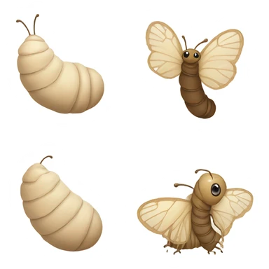 A caterpillar turning into a cocoon that turns into a butterfly- beige  sticker