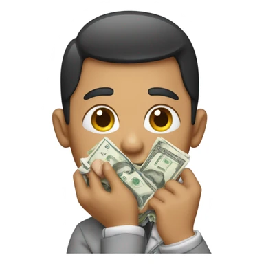 Person with money on their hands sticker