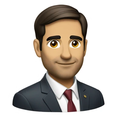 Rubio señalando sticker