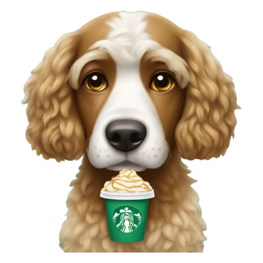 Doodle dog with Starbucks  sticker