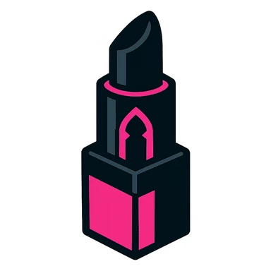 BLACKPINK-inspired gothic lipstick, bold and expressive, black and pink, no hearts sticker