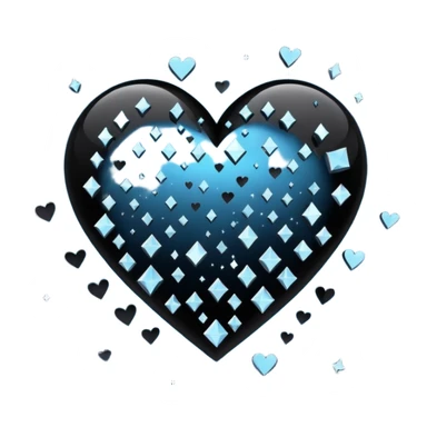 emo heart with night sky and falling mirrors sticker
