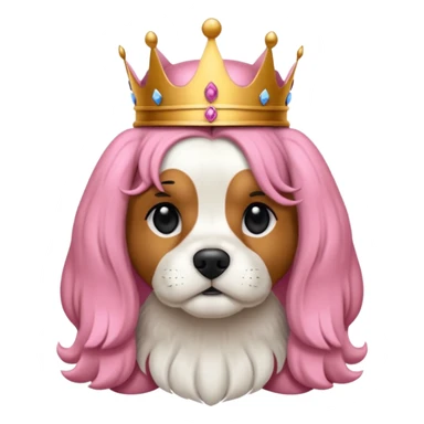 bana şaşkın suratlı yavru king charles köpek yüzü yarat, dişi köpek ve yavru olduğu belli olsun sticker