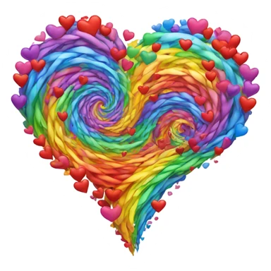 A tornado made of hearts sticker