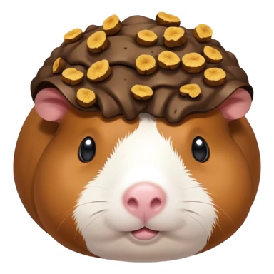 Poop on a guinea pigs head  sticker