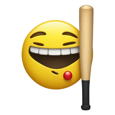 Smiley with one eye playing cricket sticker