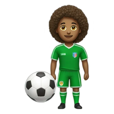 futbolista con balón pies y camiseta verde sticker