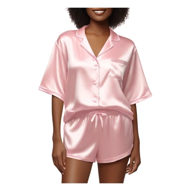 satin light pink short pjs sticker