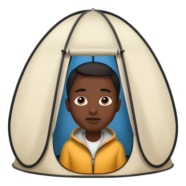 Tall Oval Narrow Pop up one person tent black sticker