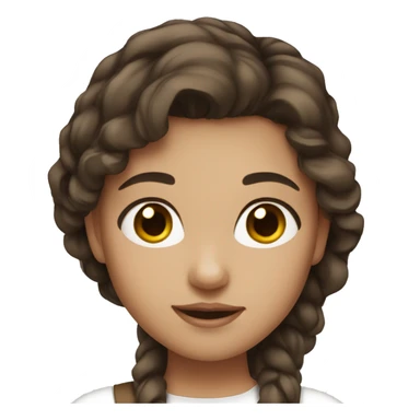 Girl with darkbrown hair short brown eyes and white skirt sticker