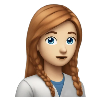  Chestnut hair student blue eyes serious sticker