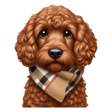 Red Cockapoo with Burberry scarf sticker