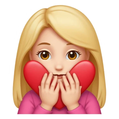 A single emoji that's feeling shy. In love. But hiding behind her hands.  sticker