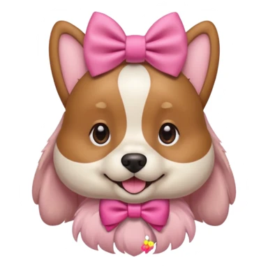 Dog wearing pink bow sticker