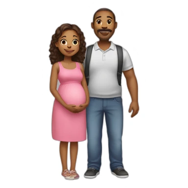 Little niece with uncle and pregnant aunt sticker