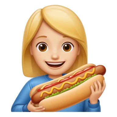 Eating a hotdog sticker