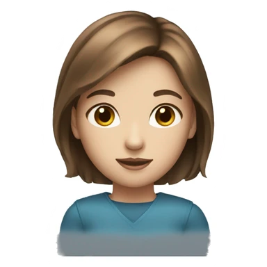 A girl with short brown hair and blue eyes sticker