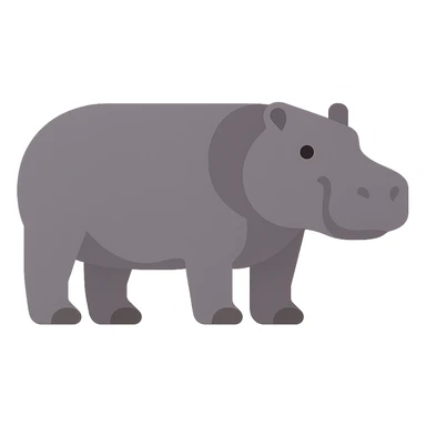Flat design style hippopotamus sticker