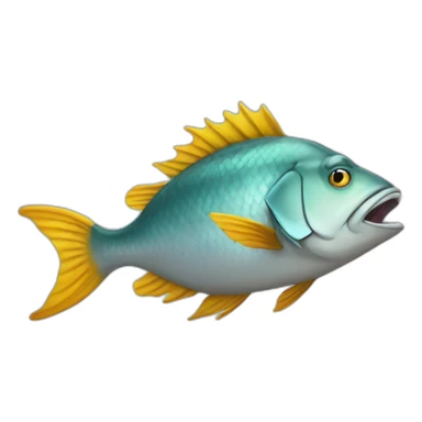 drunk fish-horse with crown sticker