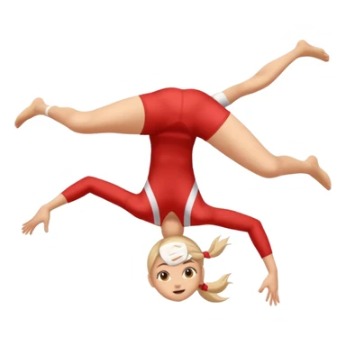 Girl doing backflip similar to acrobat emoji sticker