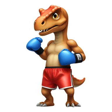 Dinosaur wearing boxing gloves and boxing shorts sticker