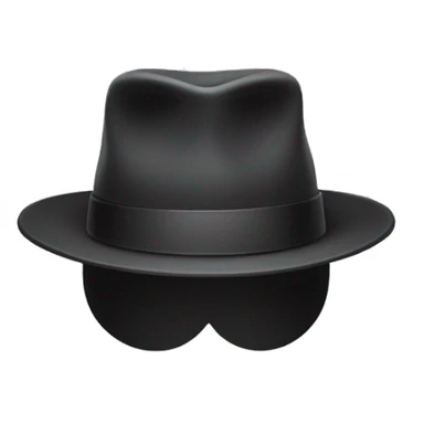 borsalino hat style with two arms and hands, face no visible, viene from top sticker