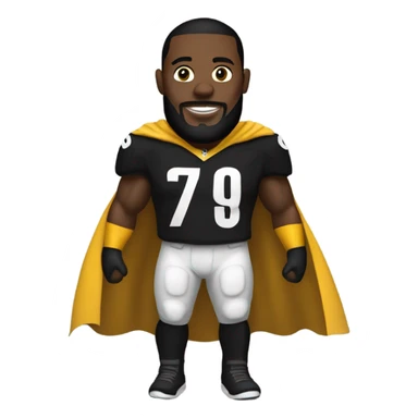Pittsburgh Steelers player in uniform with black cape. sticker