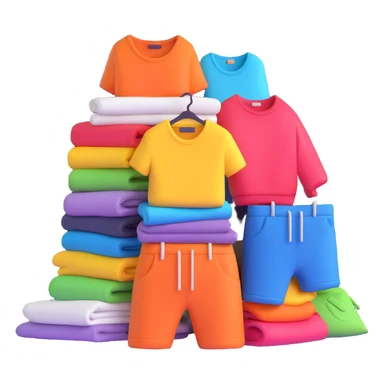 pile of fashionable clothes sticker