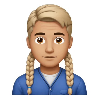 Man with short side braid sticker