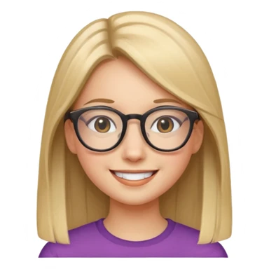 Chica con lentes cabello lacio sticker