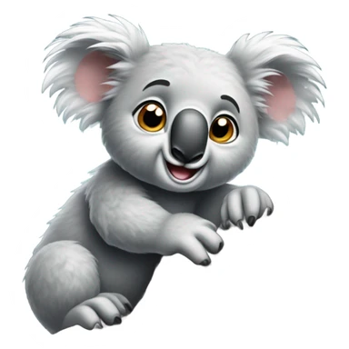 Cute fluffy koala rock climbing sticker
