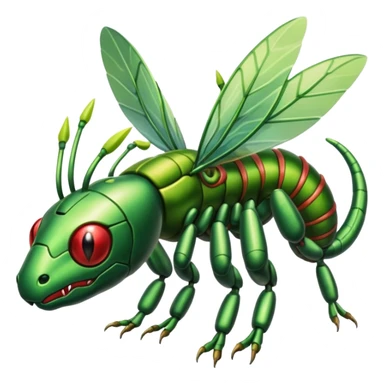 Cyber-robot-Caterpie-Flygon-Scyther-fusion sticker