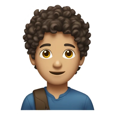 Curly brunette with straight hair boy couple sticker