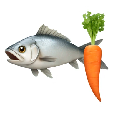 Fish eating a carrot sticker