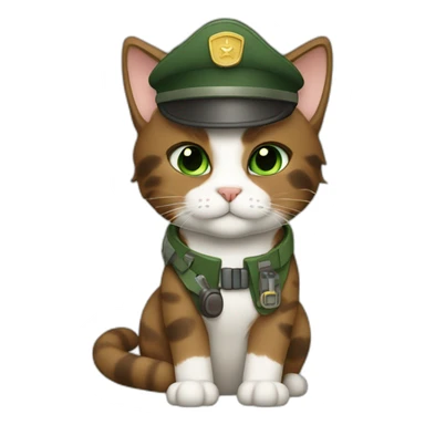 dusty brown brown calico cat without any white and with green eyes dressed as a pilot sticker