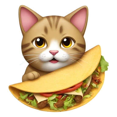 Cat eating taco sticker