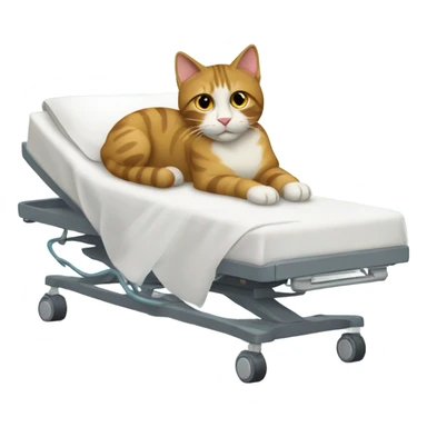 Cat in hospital bed sticker