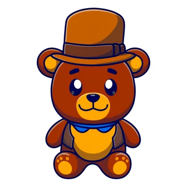 Freddy Fazbear with hat sticker