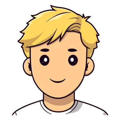 guy with blonde hair sticker