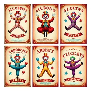 Vintage circus flyers sticker