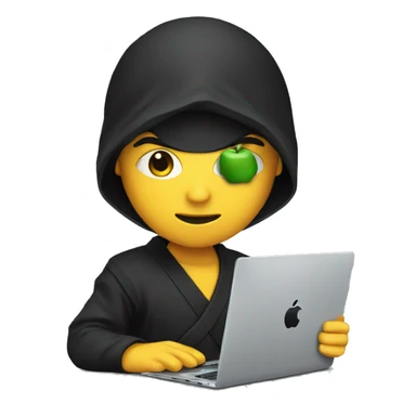 Ninja with apple laptop sticker