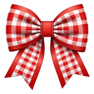 red and white plaid bow sticker