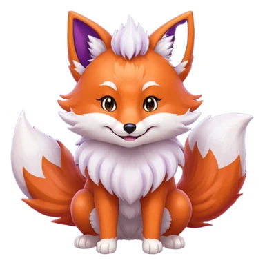 Purple kitsune sticker