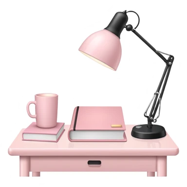 Light Pale Pink office with Light Pale Pink book and Light Pale Pink Desk lamp sticker