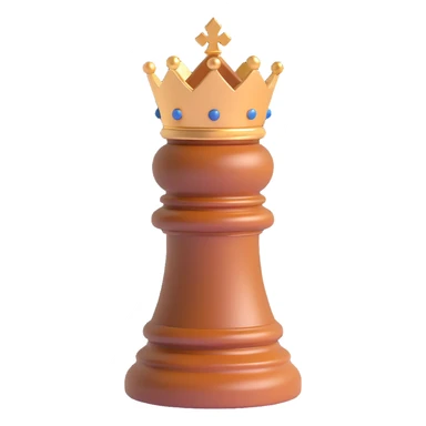 chess bishop, 3D, brown, elegant, high-gloss sticker